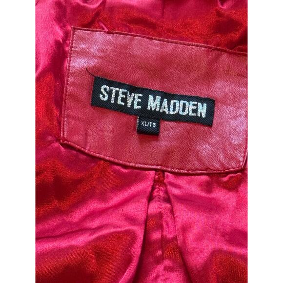 Steve Madden Coat Women X Large Red‎ Shearling Going Out Valentines Party Teddy - Picture 6 of 8